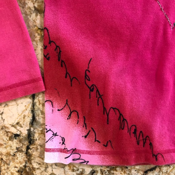 CHICO’S 💗 Beaded Sequined Heart Script Lettering Tee 3/4 Sleeve 🩷💗❤️🩵💚 - Picture 11 of 12